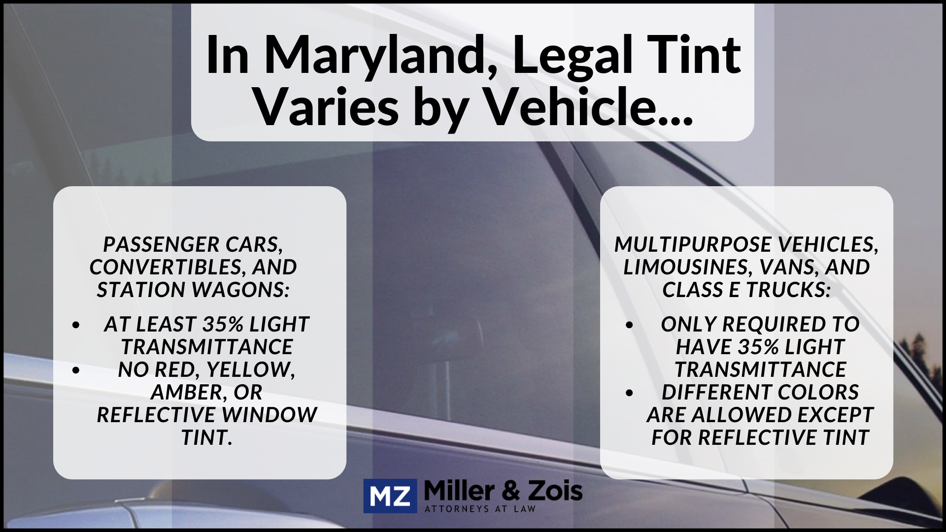 Bought a used car? Make sure window tint is legal